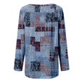 thumbnail image 5 of ICHUANYI Liquidación Blusa casual suelta con cuello redondo y manga larga con estampado de invierno para mujer ICHUANYI WER202308254114, 5 of 5