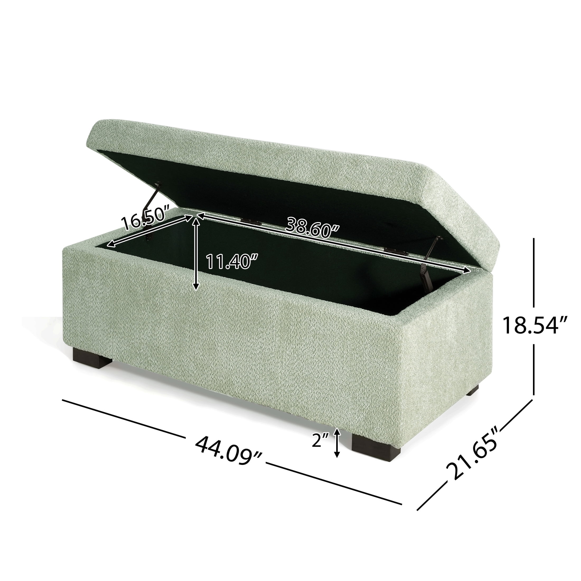Christopher Knight Home Chenille Upholstered Storage Bench,  Lift-Top Ottoman for Entryway or Bedroom, Light Green