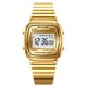 thumbnail image 2 of Reloj de pulsera digital con banda de acero inoxidable, resistente al agua hasta 30 m, estilo vintage, alarma, fecha, pantalla retroiluminada para hombres y mujeres., 2 of 9