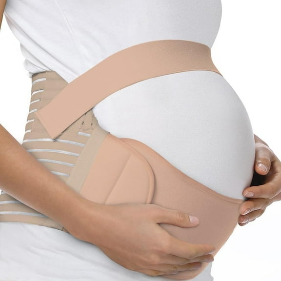 Maternity Belt Back Support Belly Band Pregnancy Belt Support Brace Abdominal Binder Waist Support Beige L