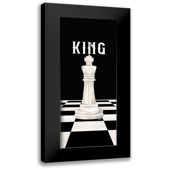 Reed, Tara 8x14 Black Modern Framed Museum Art Print Titled - Rather be Playing Chess Pieces white panel V-King