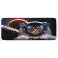thumbnail image 1 of Space Cat Kitchen Mat, Cosmonaut in Comet Galaxy Clusters in Outer Space Cosmos Art Print, Plush Decorative Kitchen Mat with Non Slip Backing, 47" X 19", Dark Blue White, by Ambesonne, 1 of 1