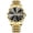 Men's model - all gold - black face - gold studs, variant on Men's watch, waterproof, luminous, dual calendar, men's quartz watch, diamond-shaped domed glass, men's wristwatch, fashionable and trendy