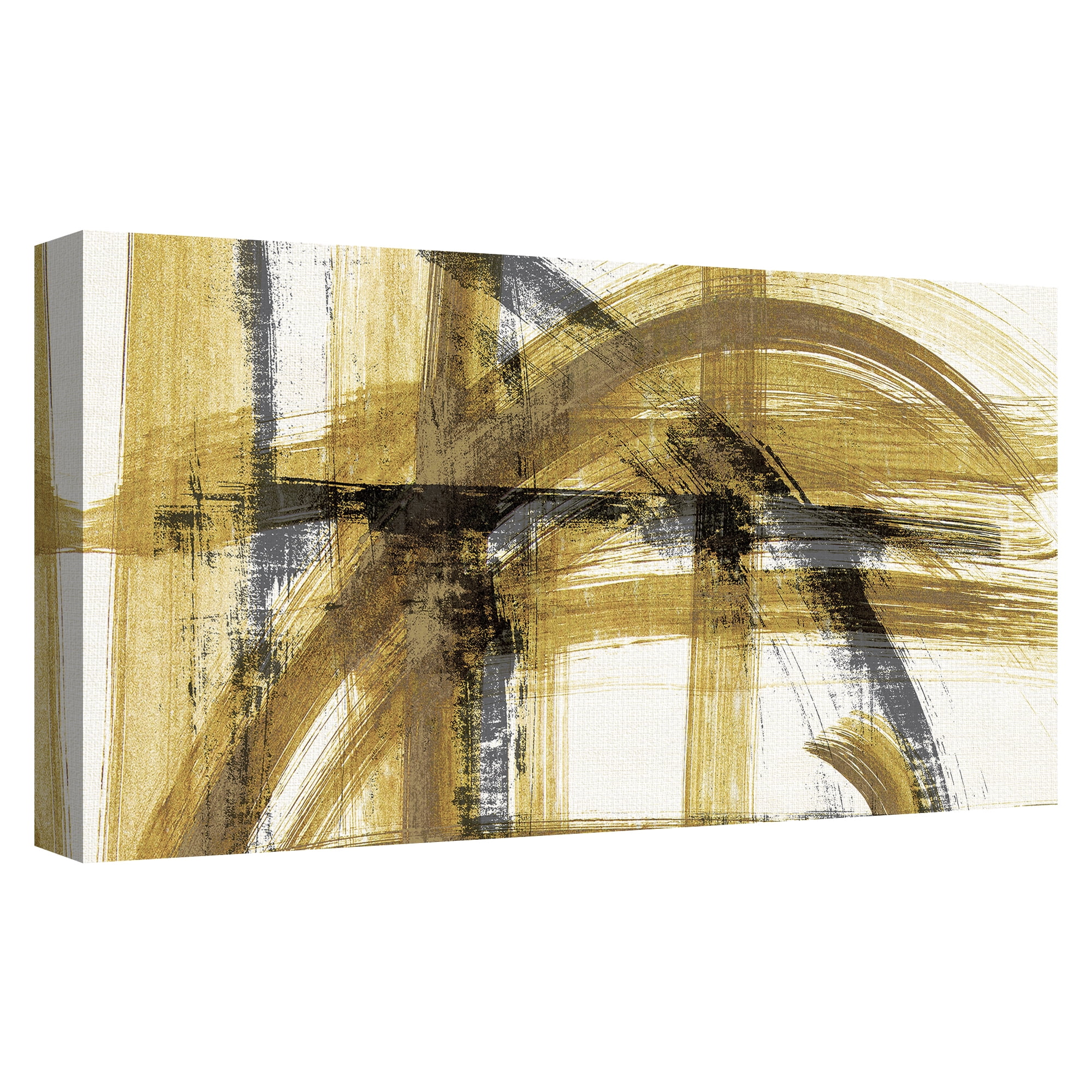Masterpiece Art Gallery Gold Study II Light Indigo Abstract By Studio Arts Canvas Art Print 24" x 48"