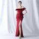 thumbnail image 1 of Vestido de noche con top de tubo y tirantes de satén para dama de honor con etiqueta de exhibición, 1 of 5