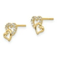 thumbnail image 2 of 14K Yellow Gold Earring Button Women'S Cubic Zirconia CZ 8 mm 6, 2 of 3