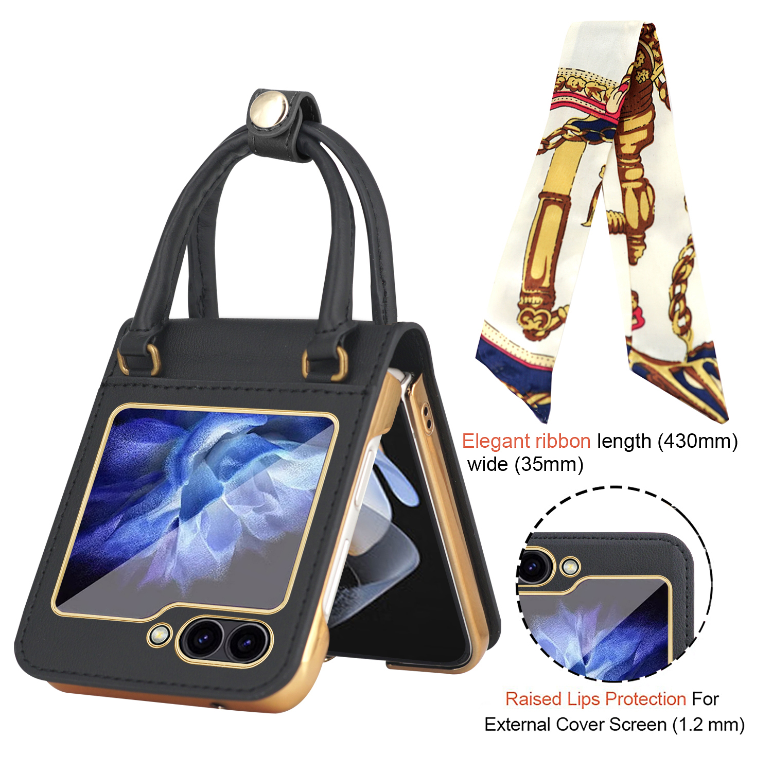 Handbag Design Case for Samsung Galaxy Z Flip 6, Stylish Case with Silk Bumper Shockproof Protective Anti-Scratch Phone Case for Galaxy Z Flip6, Pink