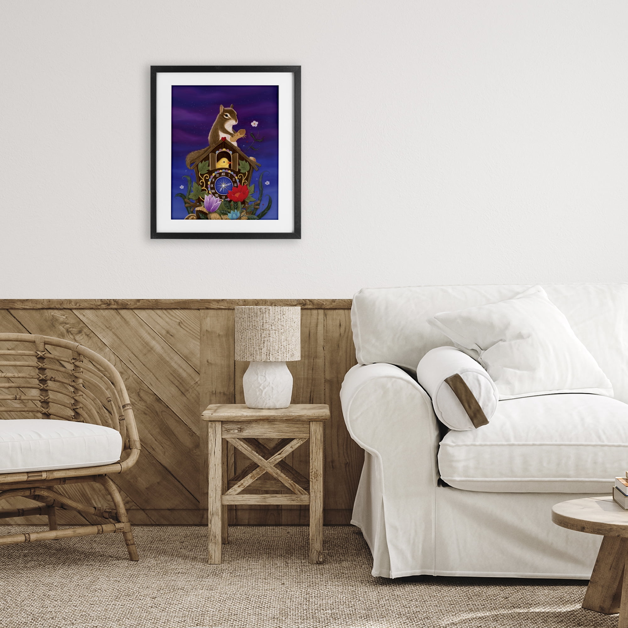 Stupell Industries Nighttime Snack Squirrel Black Framed Print Under Glass, design by Gina Matarazzo