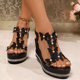thumbnail image 2 of MKLEKYY Sandalias Ortopédicas para Mujer, Cómodas y A La Moda, Con Cuña y detalle de Diamantes de Imitación, Informales, Romanas, para Playa, 2 of 5