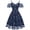 Dark Blue, variant on Women Spaghetti Strap Floral Lace Bridesmaid Cocktail Party Dress Cold Shoulder Ruffle Sleeve Wedding Guest Prom Dress 2XL Dark Blue