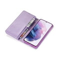 thumbnail image 5 of Allytech Galaxy S21 Plus Case Wallet, 9 Credit Cards Cash Holder Ziiper Wallet PU Leather Folio Flio Bling Sparkly Kickstand Shockproof Case Cover for Samsung Galaxy S21+ Plus 6.7", Purple, 5 of 7