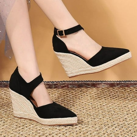 

Cathalem Womens Sandals Slides Size 8 Pointed Toe Espadrilles Fisherman Shoes Women s Wedges New Women s Wedge Sandals Size 6 Black 7.5