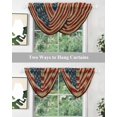 thumbnail image 5 of Waterfall Valances for Windows, Vintage American Flag Kitchen Sheer Valance Curtains, Retro USA Flag Blue Red Rod Pocket Elegant Swag Valances for Living Room Bedroom, 47.2"x38.5", 1 Panel, 5 of 8