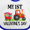thumbnail image 4 of Inktastic First Valentines Day Tractor Hearts Boys Baby Bib, 4 of 4