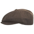 thumbnail image 3 of Cardiff Cotton Herringbone Newsboy Cap - M - Brown/Tan, 3 of 4