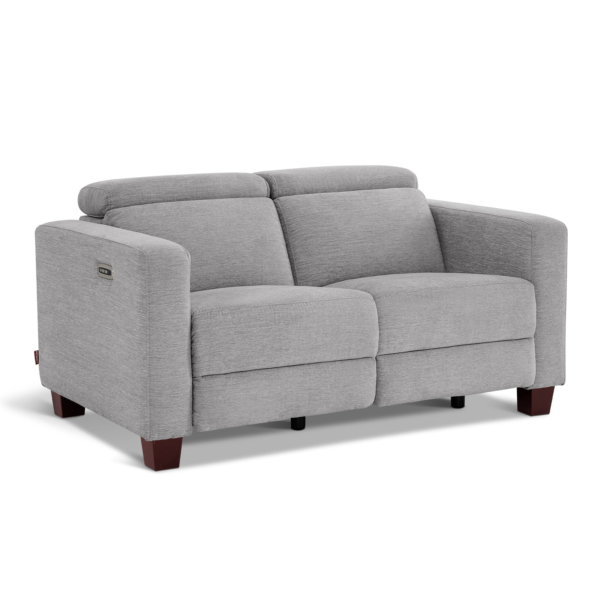 MCombo 62.2'' Wall Hugger Power Loveseat Recliner Sofa for Living Room, Office, Fabric, Grey