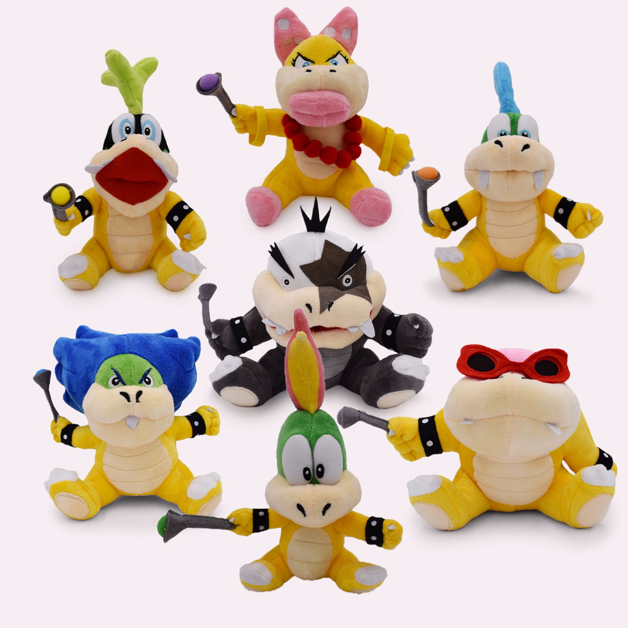 Super Mario Bros Lemmy Koopa Bowser Figure Doll 8in Plush Toy Kids Xmas Gifts 