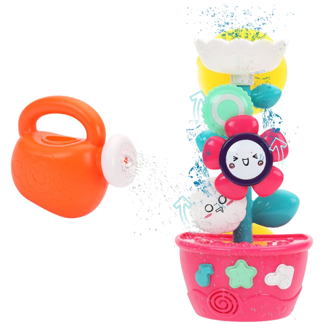 Kids Bath Toy Set Suction Cup Simulated Flower Watering Water Spray Toy