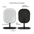 thumbnail image 2 of Mainstays LED Makeup Mirror, Rechargeable Vanity Mirror with Lights and Storage Tray Base, Black, 2 of 11