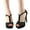 Black, variant on Top Moda HY-5 Ankle Buckle T-Strap Peep Toe Stiletto Shoes