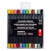 Zebra Zensations Mechanical Colored Pencils, 2.0mm Point Size, Assorted Colored Lead, 12-Count