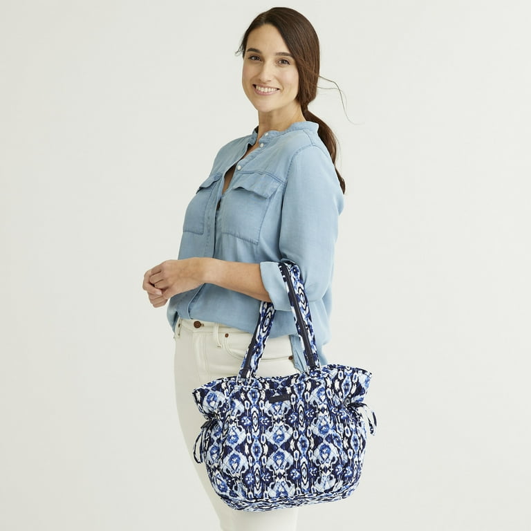 Vera Bradley Triple Compartment Bag, Microfiber in Blue