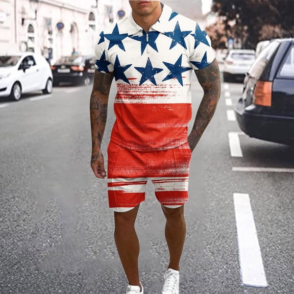 Vedolay Short Sets For Men Men Tracksuit V Neck Shorts Sleeve T Shirts and Classic Sport Shorts Set,White XL