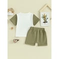 thumbnail image 3 of Bagilaanoe 2pcs Toddler Baby Boy Shorts Set Short Sleeve Letter Embroidery T Shirt Tops + Shorts 3M 6M 12M 18M 24M 3T Kids Casual Summer Clothes, 3 of 8
