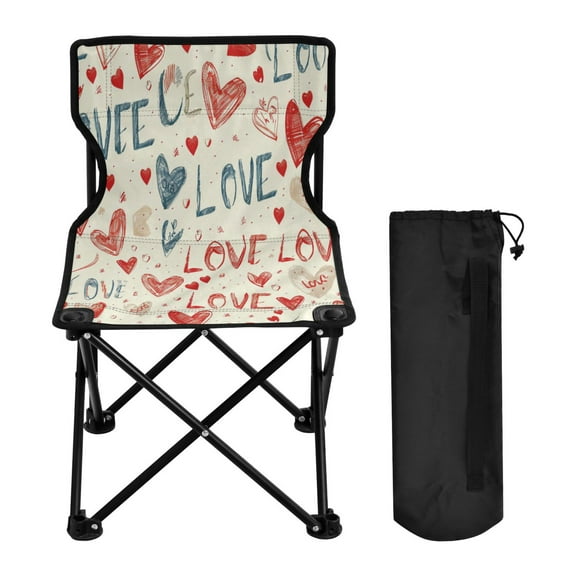 YAZAOO Camping Chairs Modern Romantic Scribbles Pattern Folding chair