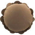 thumbnail image 3 of Fennco Styles Eva's Flower Garden Decorative Throw Pillow Case - 13 inches Round (Mocha, 13" Case Only), 3 of 7