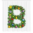 thumbnail image 3 of Ambesonne Letter B Shower Curtain, Candy Cane Suit with B, 69"Wx84"L, Multicolor, 3 of 3