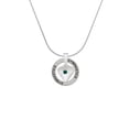 thumbnail image 2 of Delight Jewelry Silvertone Large May - Green Crystal Heart Gymnastics Ring Charm Necklace, 18", 2 of 4