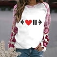 thumbnail image 2 of Valentines Days Cute Tops for Women Heart Sweatshirts Crewneck Colorblock Raglan Shirt Pullover Top, 2 of 4