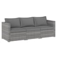 thumbnail image 2 of Costway 3PCS Patio Sectional Sofa Set, PE Rattan Modular Couch Furniture Set with Cushions Gray + Mix Gray, 2 of 10