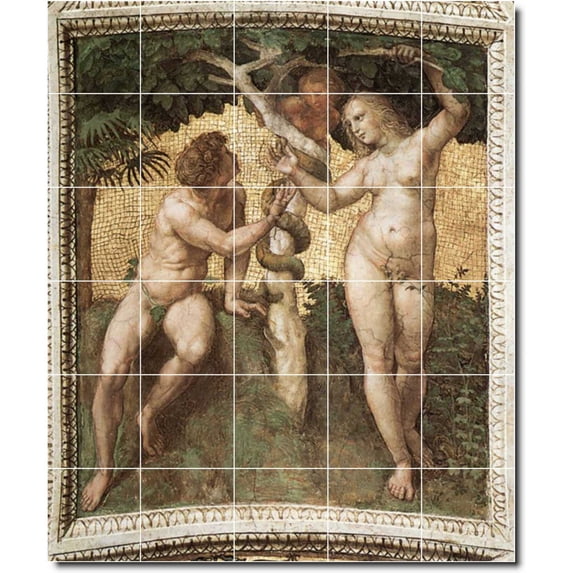 Ceramic Tile Mural-Raphael Religious 24. 30" w x 36" h using (30) 6 x 6 ceramic tiles