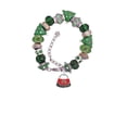 thumbnail image 2 of Silvertone Red Purse Green Christmas Bead Bracelet, 2 of 4