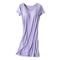 thumbnail image 1 of Womens Pajamas Women'S Short-Sleeved Round Neck Pajamas Comfortable Nightgowns with Chest Pad, 1 of 7