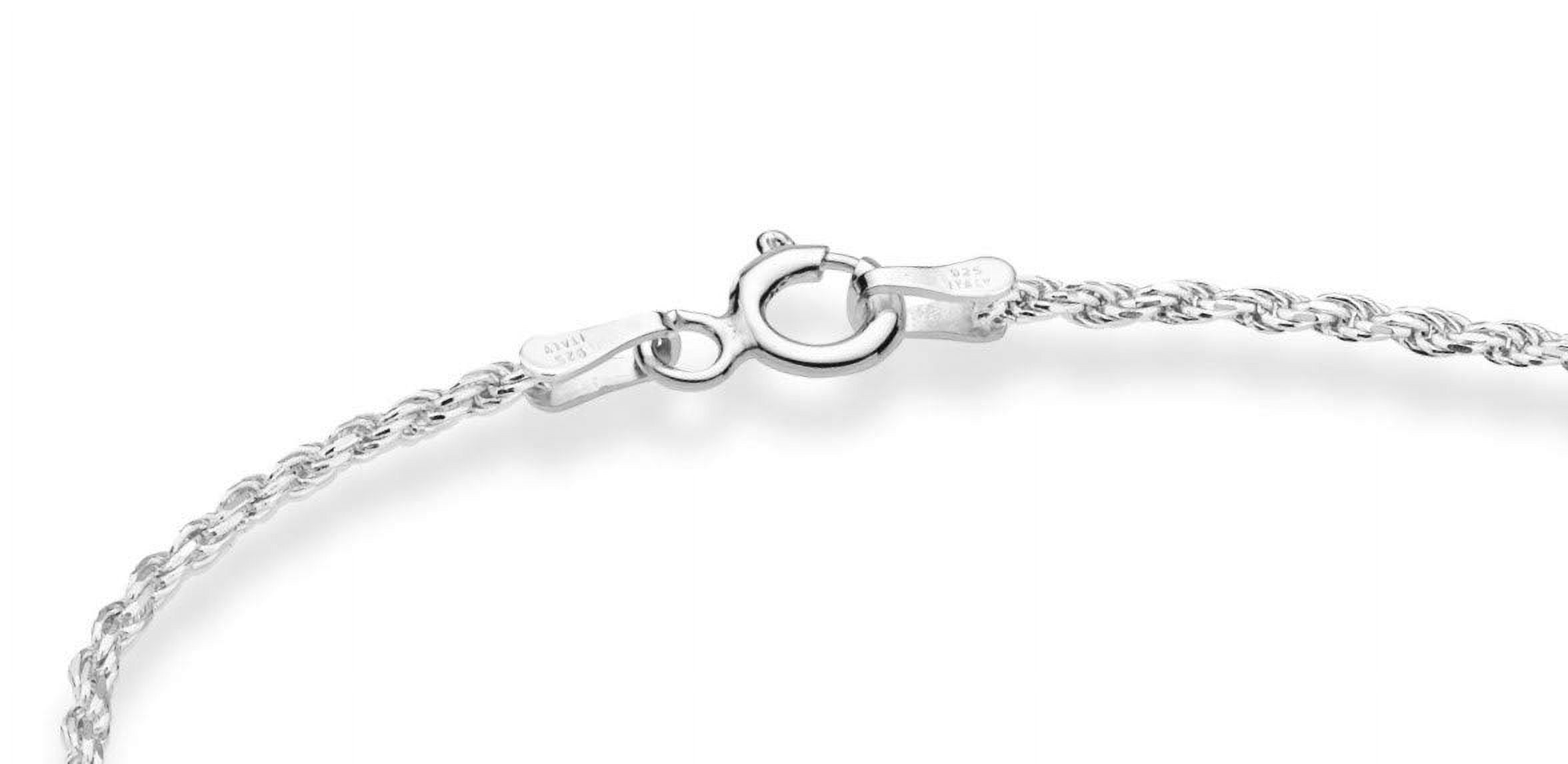 Miabella 925 Sterling Silver Solid 1.5mm Diamond-Cut Braided Rope Chain Anklet Ankle Bracelet for Women, Made in Italy (sterling silver, 11)