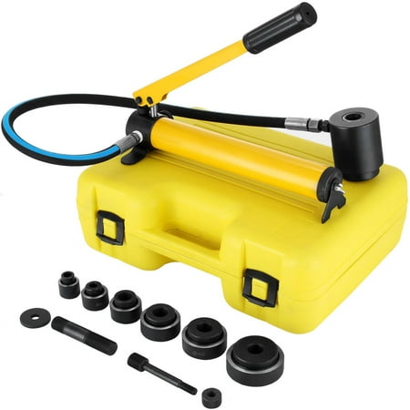 

VEVOR Hydraulic Knockout Punch 6 Die 10 Ton Holesaw Set Cutter Tool Saw Electrical Conduit Metal Drill 1/2 to 2 Hand Tool Cutter Driver Kit Conduit Knockout Set