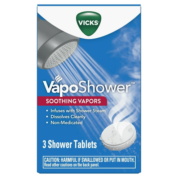 Vicks VapoShower Aromatherapy Shower Tablet Bomb, 3 Ct ( 3 Packs of 3 counts - 9 counts total)