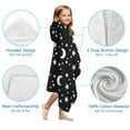 thumbnail image 7 of Black White Star Moon Pattern Hooded Bath Towel，60"x35" for Ages 3 To 12 Kids, Quick Dry Lightweight Soft Microfiber Hood Beach Towel Cover Up for Kids, 7 of 7