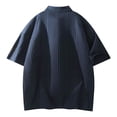 thumbnail image 6 of Men's Collared Shirts Short Sleeve Big and Tall Solid Lapel Button Casual Fashion Business T-Shirt, 6 of 9