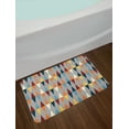thumbnail image 2 of Retro Bath Mat, Vertical Bicolor Long and Thin Diamond Shapes with Triangles Vintage Geometrical, Plush Bathroom Decor Mat with Non Slip Backing, 29.5" X 17.5", Multicolor, by Ambesonne, 2 of 2