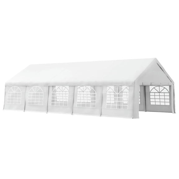 Topcobe Outdoor Carport Canopy Heavy Duty Party/Wedding Tent with Removable Sidewalls 32'x16', Outdoor Patio Canopy for Garden Backyard, White