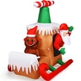 thumbnail image 3 of Patiojoy Inflatable Christmas Santa Claus Flying Airplane Decoration with LED Bulbs, 3 of 4
