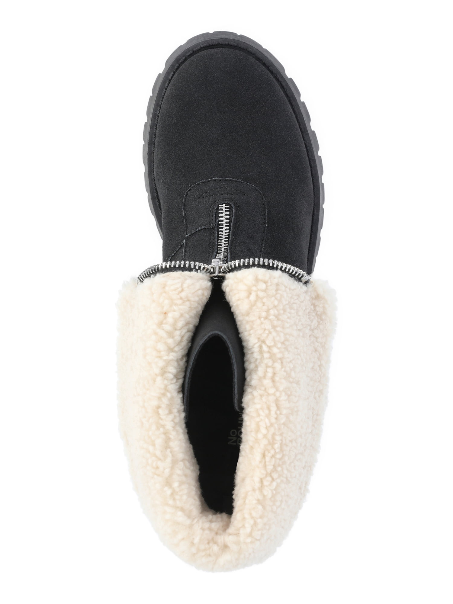 No Boundaries Women's Fold Over Zip Front Boots, Wide Width Available