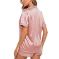thumbnail image 5 of Ladies Short Sleeve Pajama Set with Shorts Casual Print Loungewear Two Piece, 5 of 5