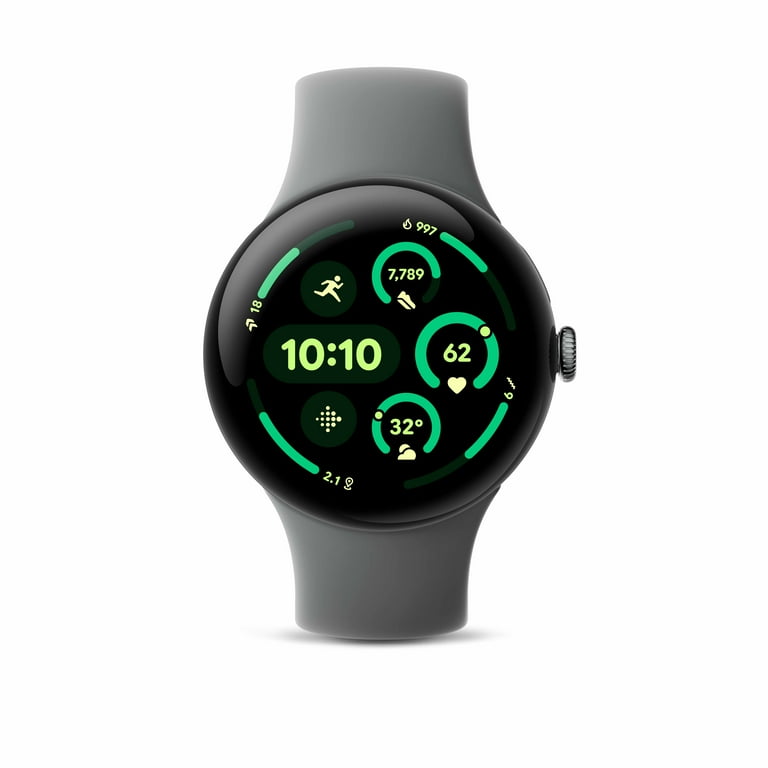 Google Pixel Watch 3 45mm Android Smartwatch with Heart Rate Tracking Advanced Running from Fitbit Fitness Insights 24 Hour Battery Matte Hazel Aluminum Case Hazel Band LTE Walmart