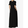thumbnail image 2 of TheMogan Women's S~3X Soft Jersey Oversized V-Neck Short Sleeve Maxi Dress W Pocket, 2 of 6