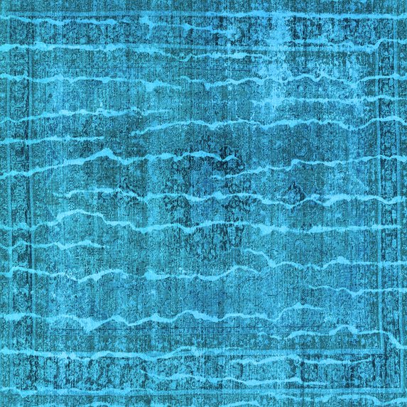 Ahgly Company Indoor Square Persian Light Blue Bohemian Area Rugs, 7' Square